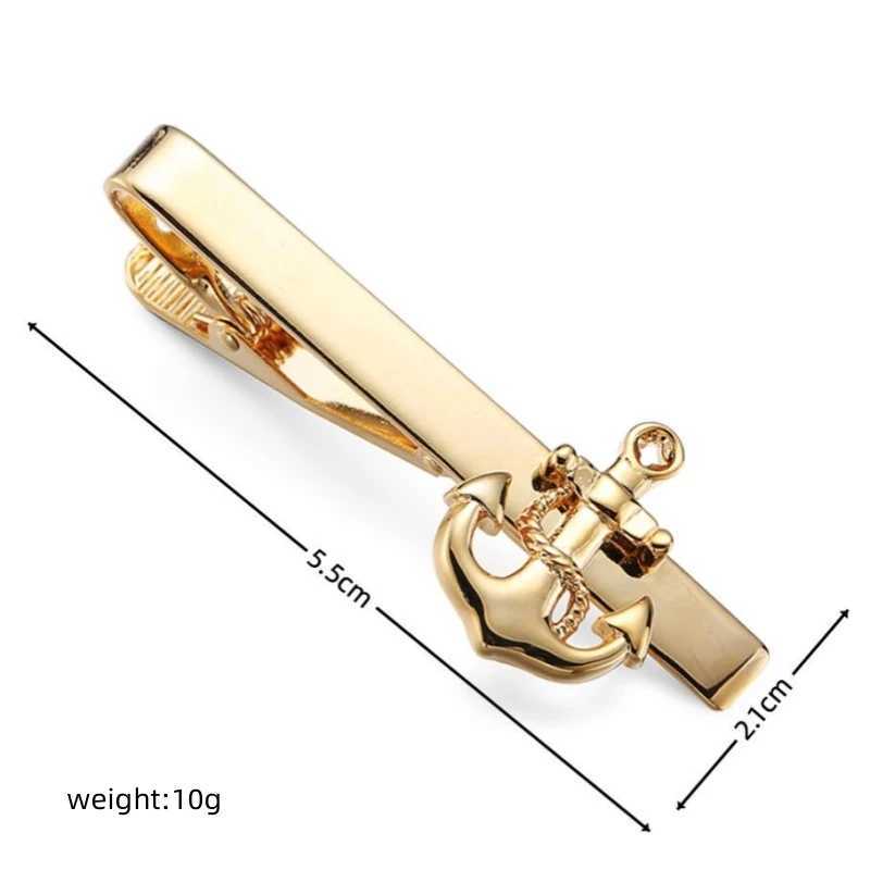 Classic mens and womens tie clips high-quality metal boat anchor clips business shirt accessories jewelry gifts W240914