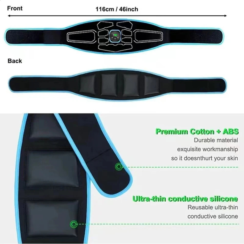 EMS Abdominal Toner Belt Electric Muscle Stimulating Toner Portable Fitness Massager Waist Trainer Slimming 240914