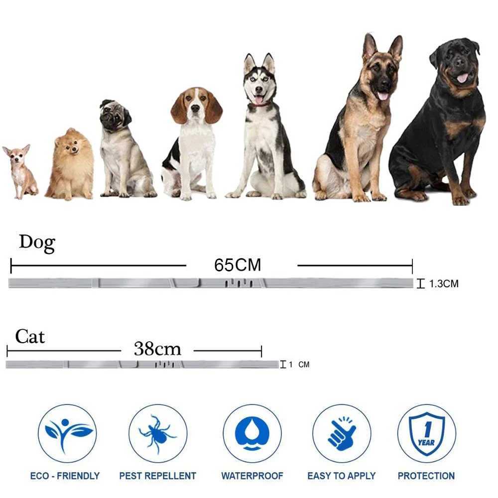 Anti-Flea and Tick Collar for Dogs Pet 8Month Protection Can Be Automatically Adjusted Dogs Accessories New Arrivals