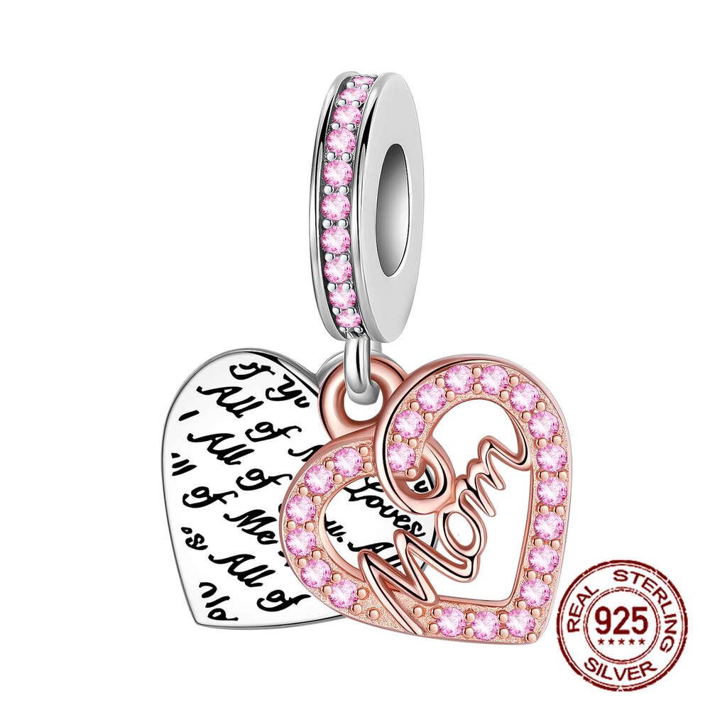 925 Sterling Silver Heart Shaped Warm Family MOM Charm Beads Fit Original Bracelets Fine DIY Mother's Day Jewelry Gifts