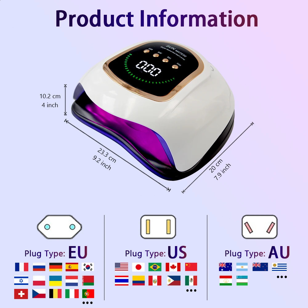 Powerful UV LED Nail Lamp for Nails Curing All Gel Polish with Large Screen Professional Nail Equipment Manicure Drying Lamps 240909