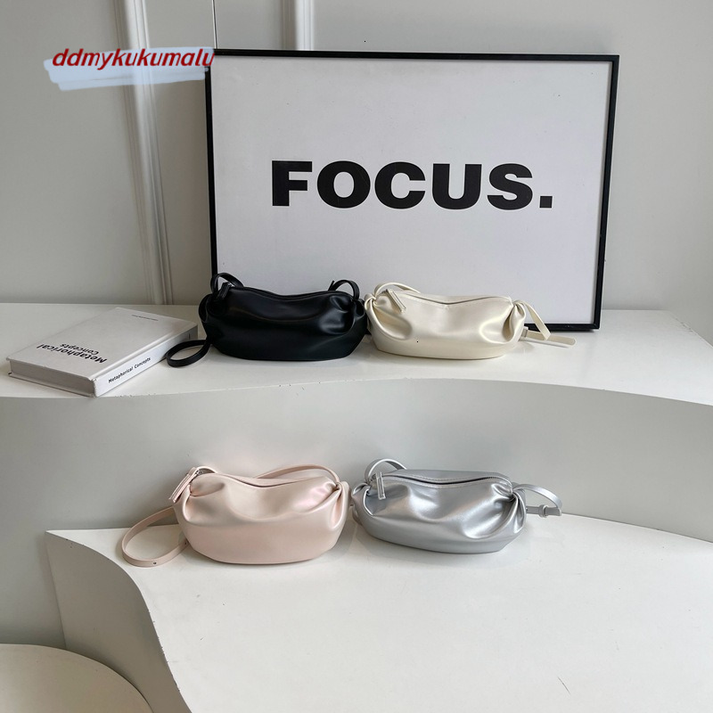 Single shoulder Korean version pleated cloud silver niche design backpack large capacity commuting casual versatile bag for women H724#22 da133