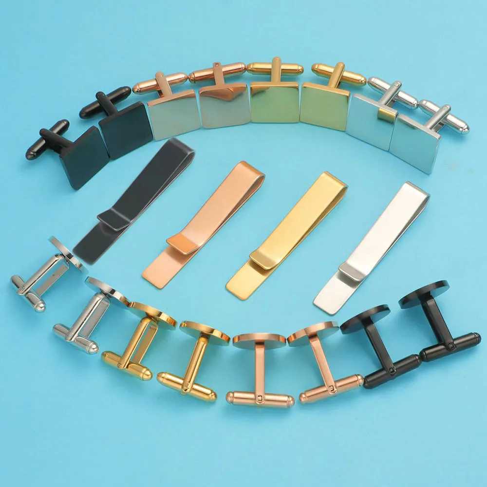 Tie clip cufflink set mens jewelry necklace clip formal clothing decoration cufflinks French shirt buttons Fashion cufflinks W240914