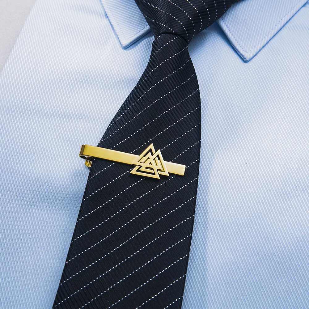 Retro Triangle Celtic Knot Tie Clip for Mens Stainless Steel Viking Odin Logo Talisman Beauty Wedding Tie Clip Best Mens Gift W240914