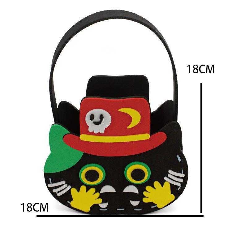 CMM Halloween Pumpkin Lantern Sugar Bag Handheld Basket Ghost Festival Decoration Diy Handmade Golden Wings Toy Bulk