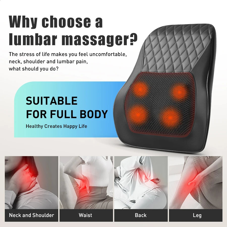 Back massager neck massager with 3D kneading massage pillow used to relax the neck back and shoulders female mother father 240914