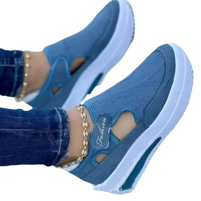 Designer Brand Women Fashion Platform Solid Color Vulcanized Sneakers Woman Casual Breathable Wedge Ladies Walking Shoes