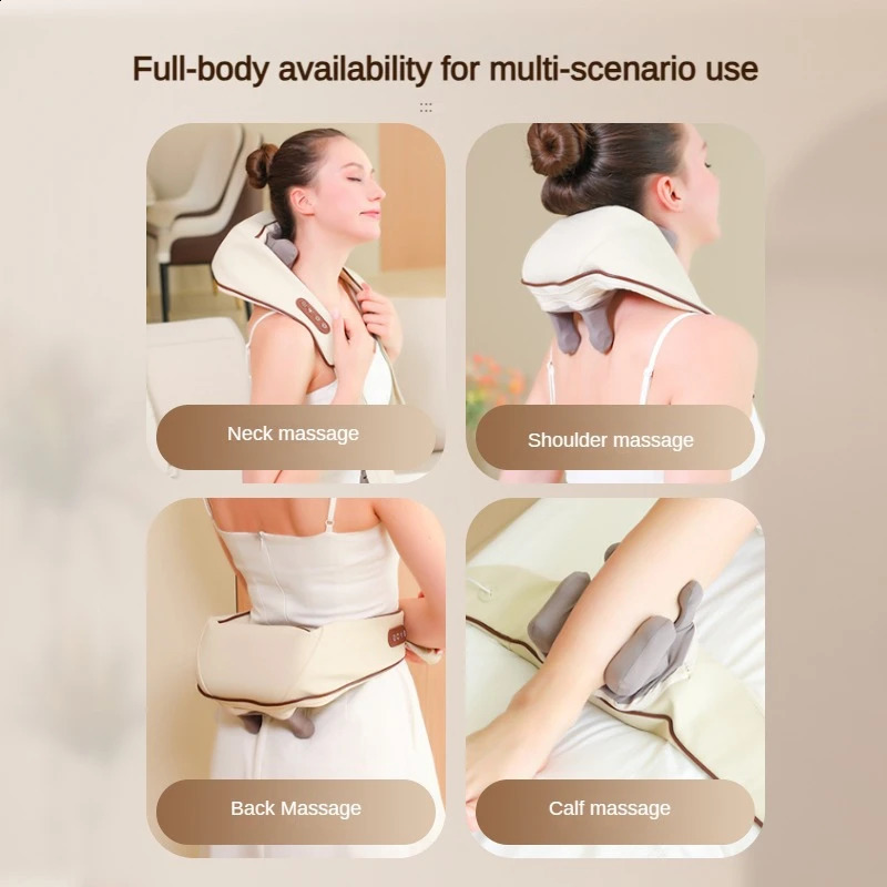 Neck and Shoulder Massage Shoulder Heating Kneading 6D Massage Head Deep Massage and Muscle Relaxation Adjustable Wearable Massager 241008