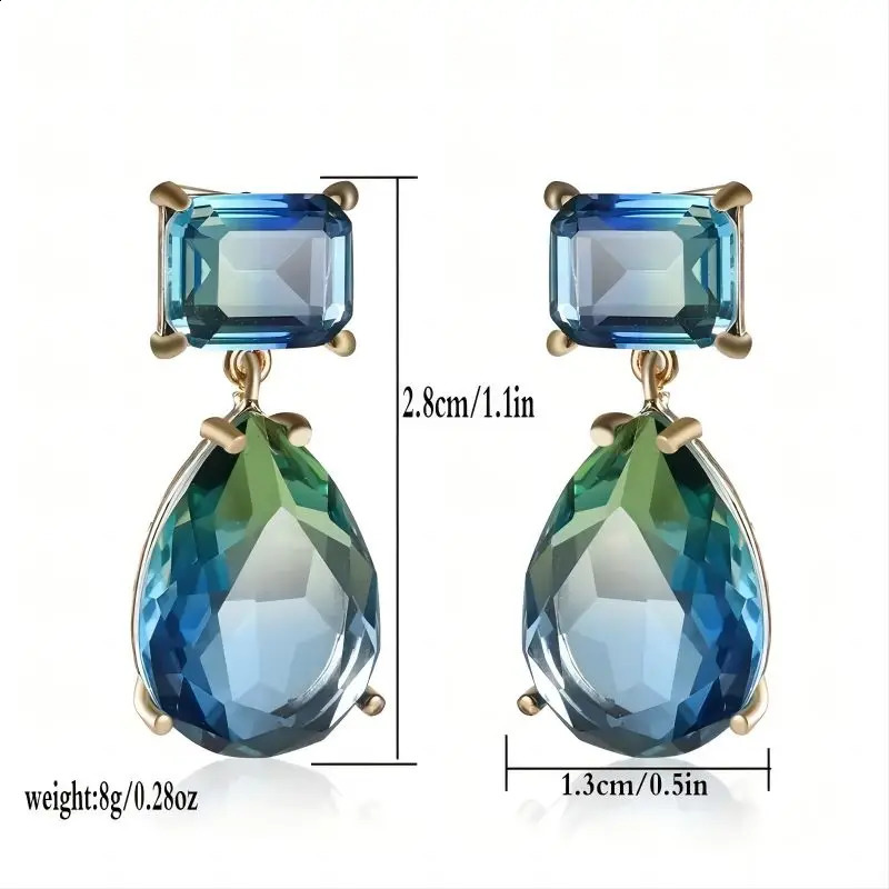 Trendy Cubic Zirconia Copper Drop Earrings For Women Girls Brown Crystal Pendant Earring Party Birthday Daily Jewelry 240906