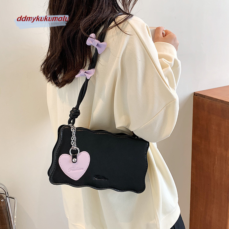 Small Korean style armpit for women in summer 2022, new butterfly bow girl small square bag, fashionable and stylish shoulder bag H724#30 kukumalu