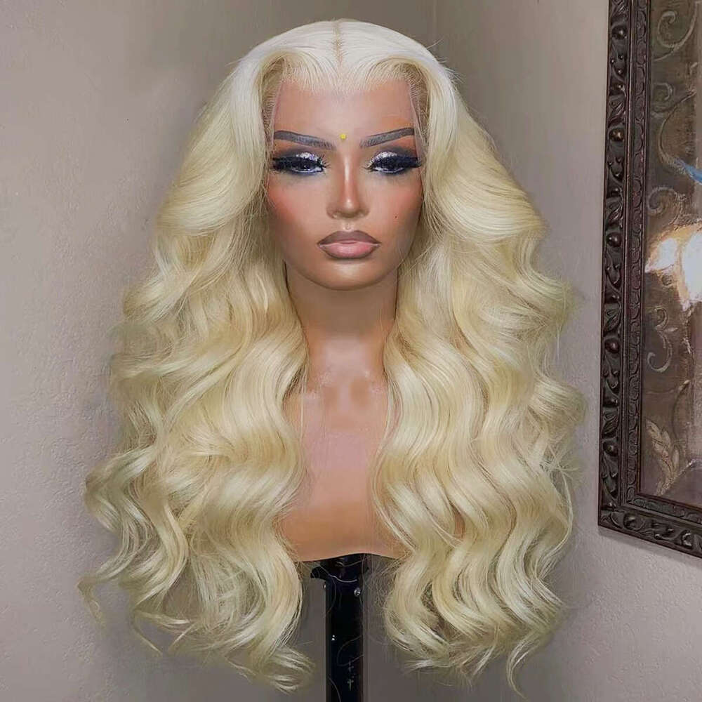 AIMEYA 613 Lace Front Golden Blonde Long Natural Wave Synthetic Hair Wigs For Women Heat Resistant Daily Use Wig