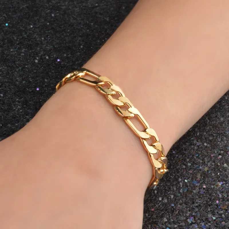 Inch Gold 8 Figaro Chain Bracelet for Women: 8MM Wide, Gold/Sier Two-Tone, Wedding & Fashion Jewelry Gift 4 MM /Sier