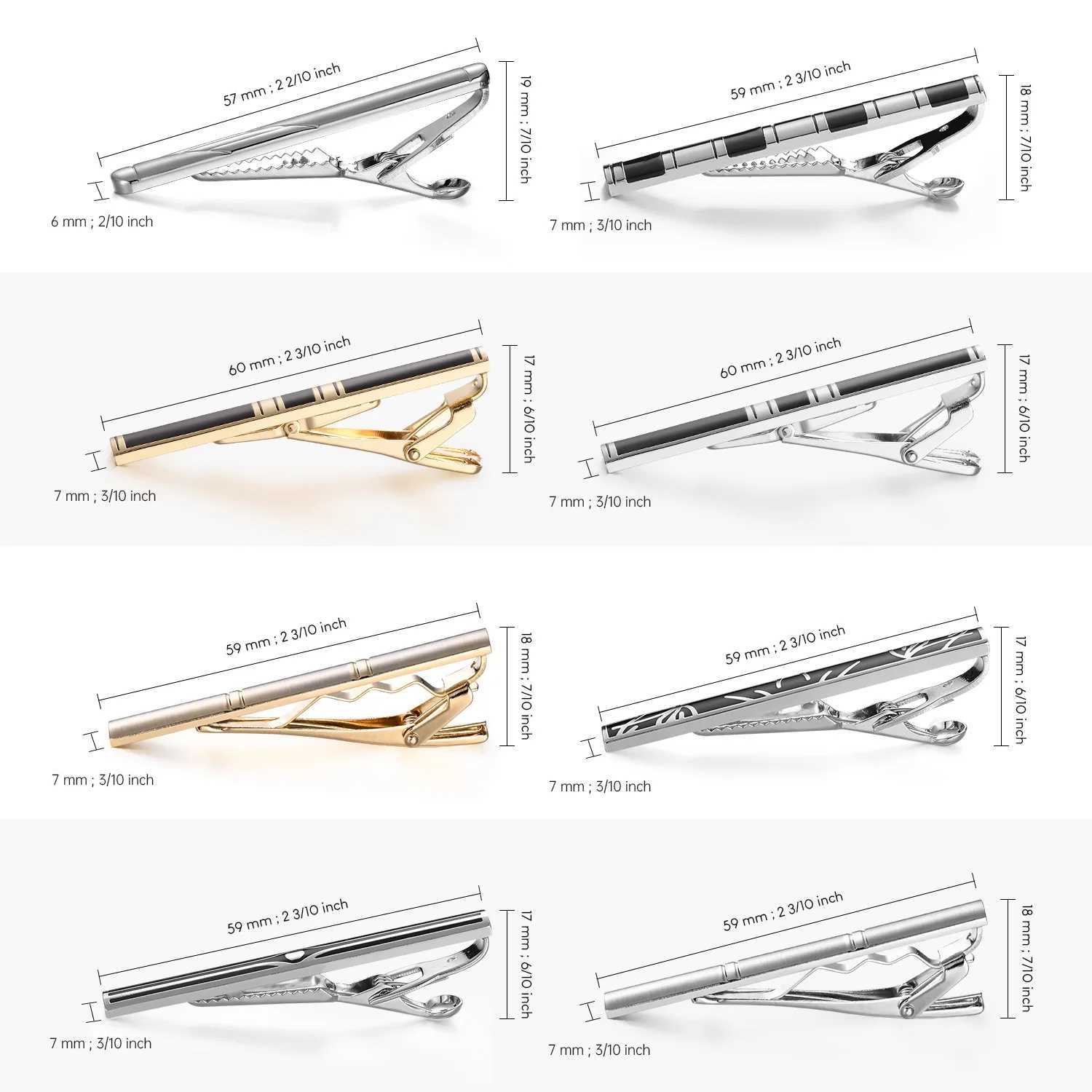 7/8 piece tie clip set with gift box wedding guest gift luxury mens jewelry business mens shirt cufflinks mens gift W240914