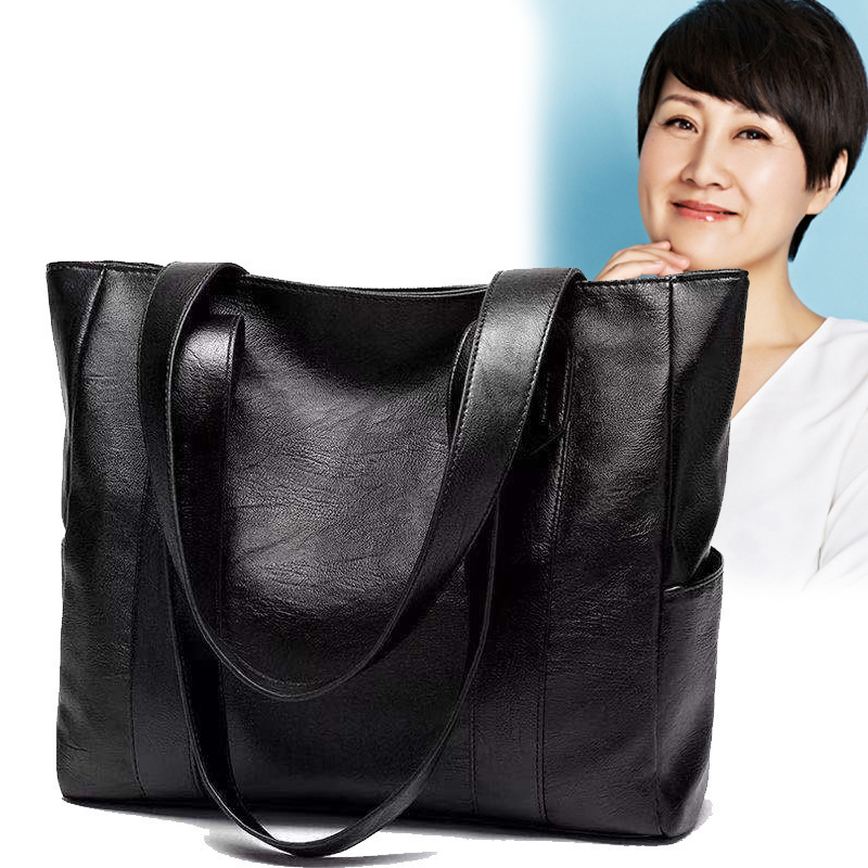 Big for Women 2024 New Trendy Korean Edition Versatile Simple Large Capacity Tote Single Shoulder Handbag Soft Leather Women's Bag