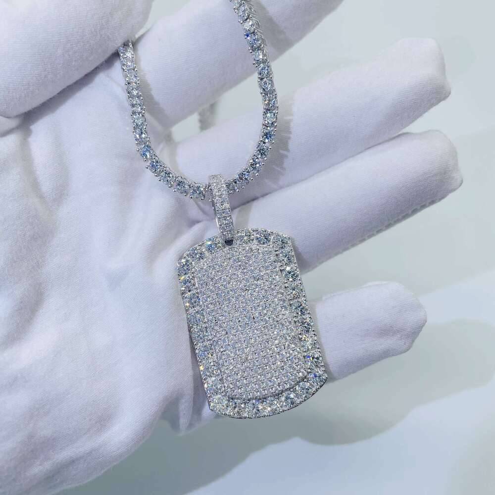 Moissanite Jewelry Hip Hop Iced Out Dog Custom Necklace Pendant Pass Tester