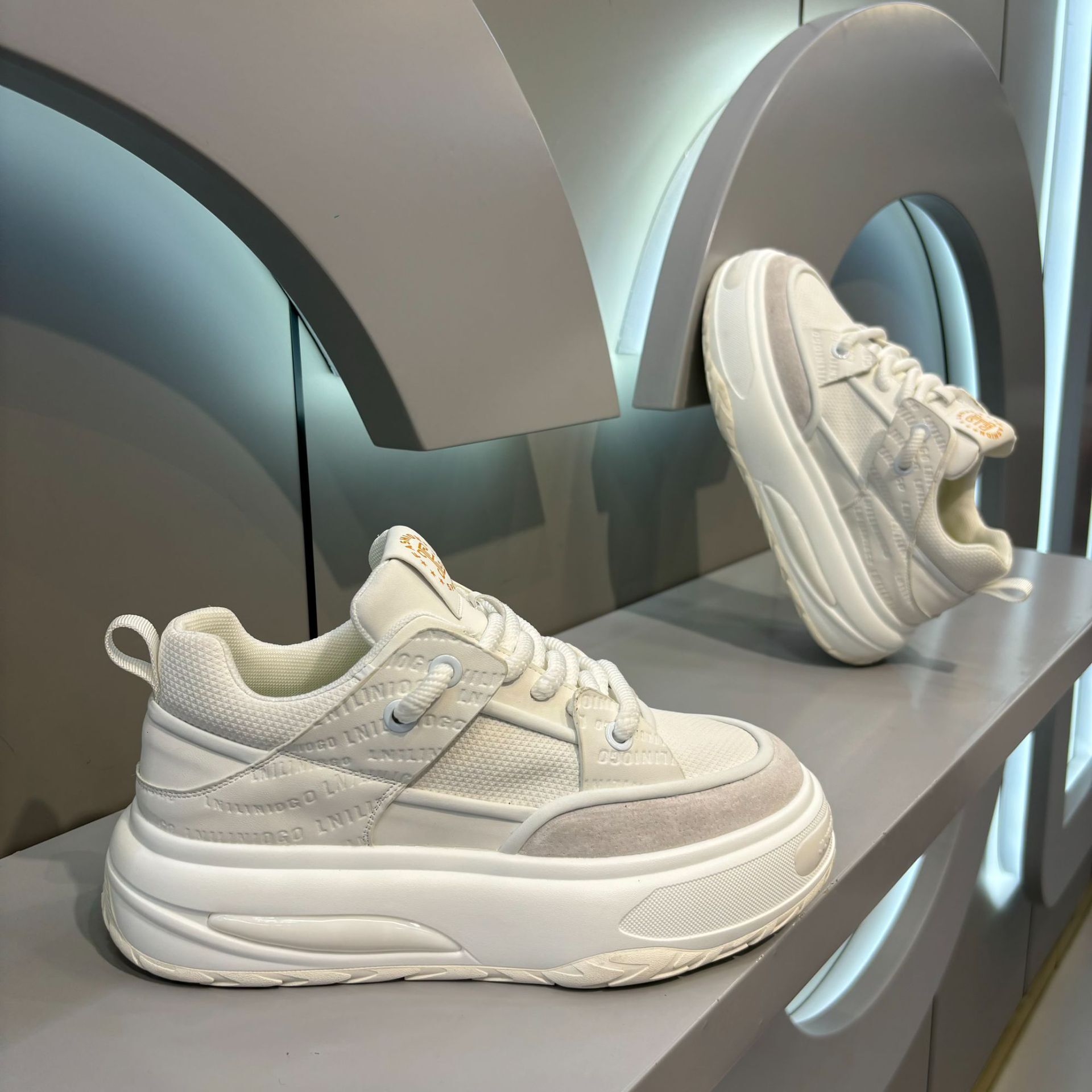 Ddmybear Autumn Breathable And Versatile White Fashionable Thick Soled Non Slip Casual Trendy Shoes, Campus Style Low Top Board Shoes Chinese Brand Sh