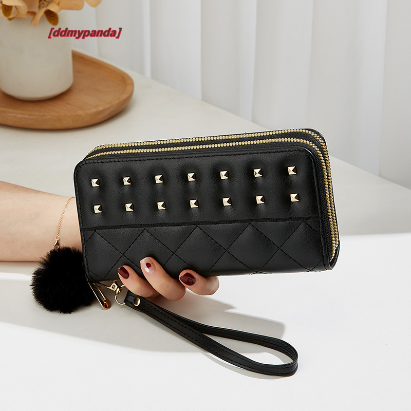 2024 New Women's Double Long Short Multi Card Korean Lingge Liuding Zipper Zero Wallet #9 ddmypanda