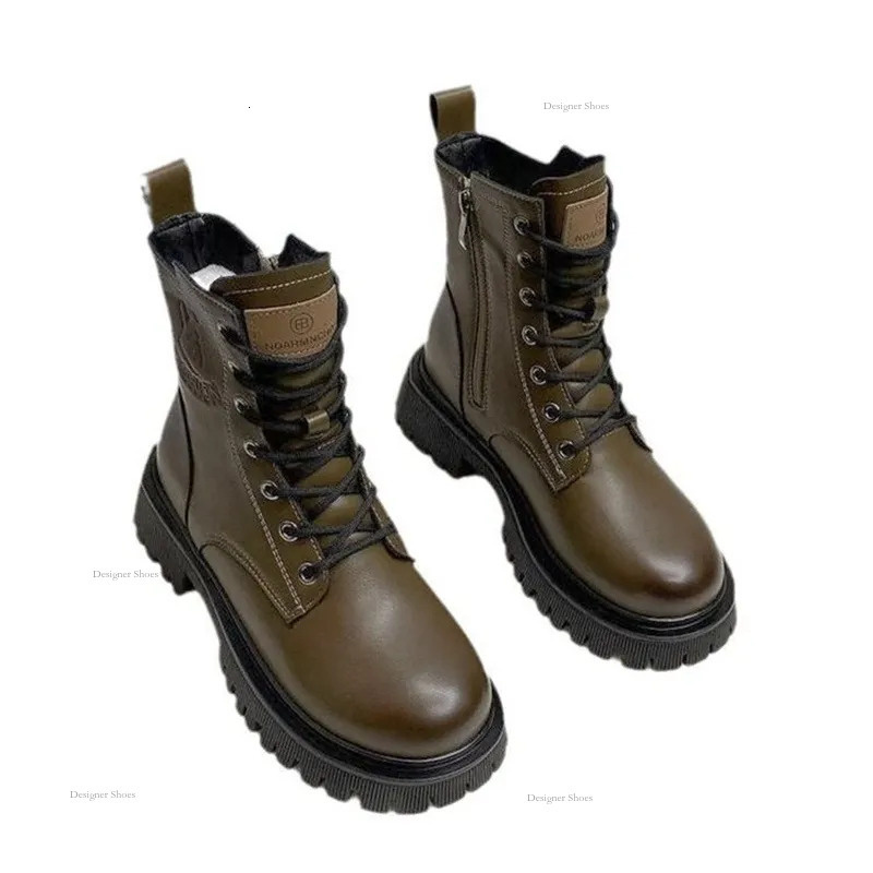 Retro Autumn/Winter New British Style Thick Bottom Zipper Lace Up Black Classic Anti Slip And Wear Resistant Short Boots Free Shipping