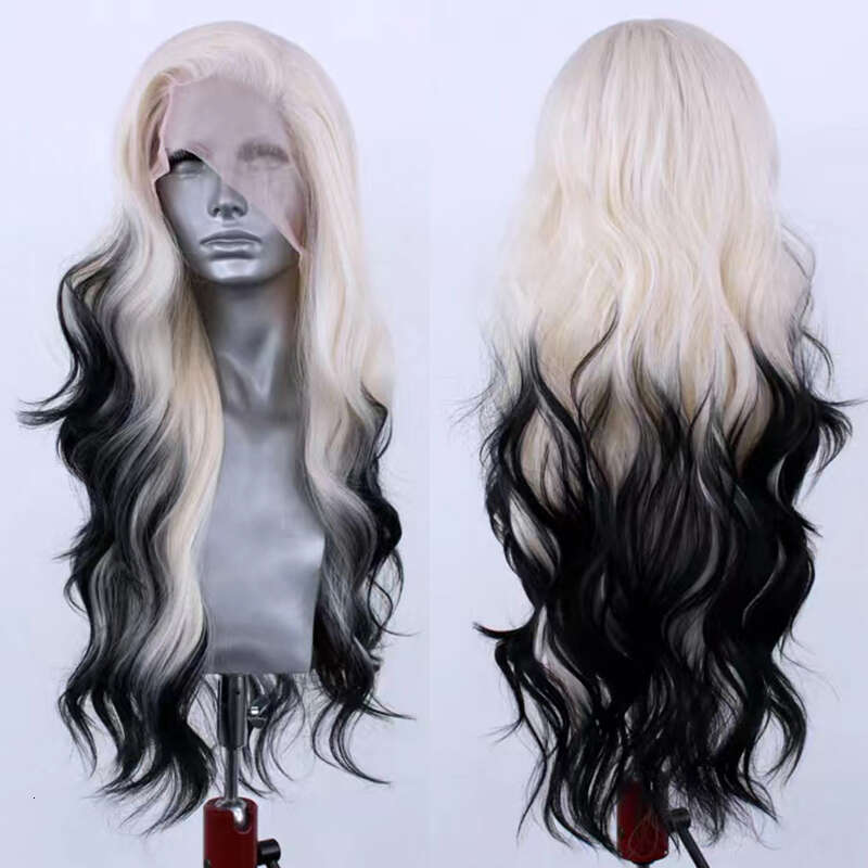 AIMEYA Ombre Lace Front For Women Platinum Black Synthetic Daily Use Cosplay Costume Party Wig