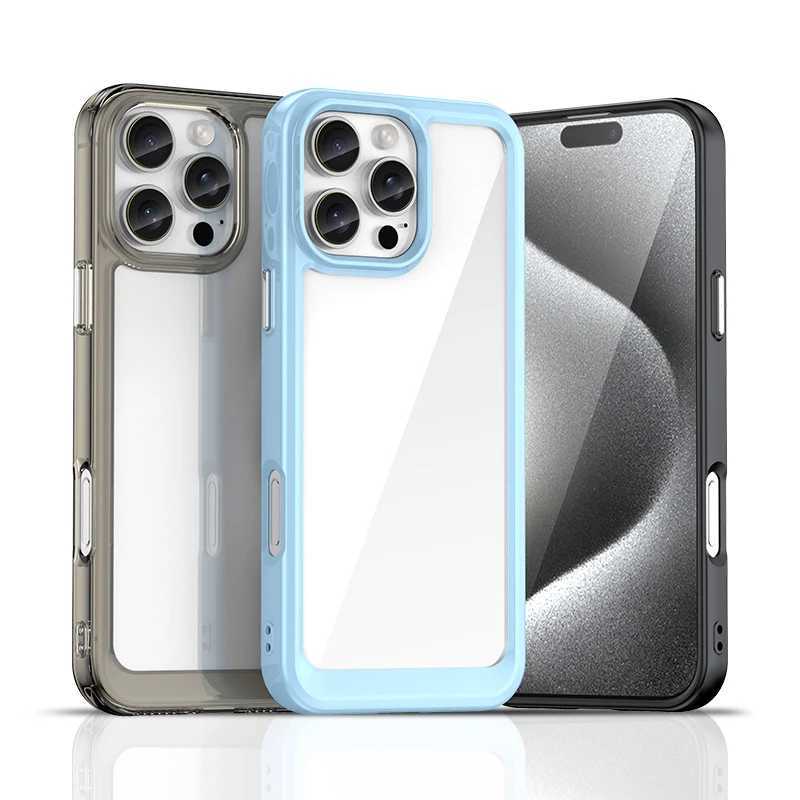 Clear PC Hard Phone Case for iphone 16 15 14 13 12 11 Pro Max SE4 SE3 8 7 Plus Back Cover Mobile Slim Protective Case M240914