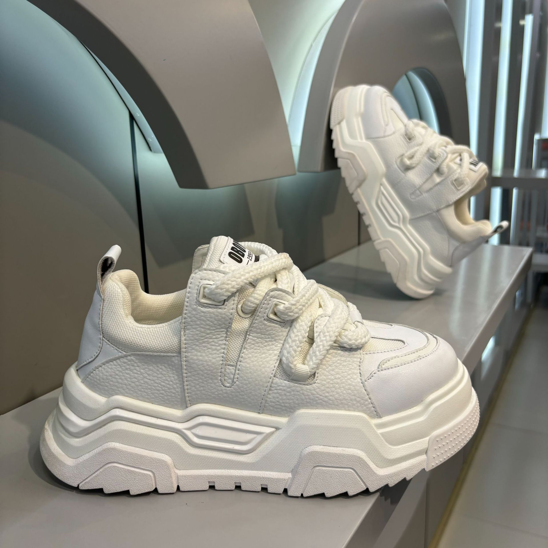 Ddmybear Thick Soled Height Increasing White For Men In Autumn, Fashionable And Breathable Casual Shoes, Versatile Sponge Cake Shoes Chinese Brand Sho
