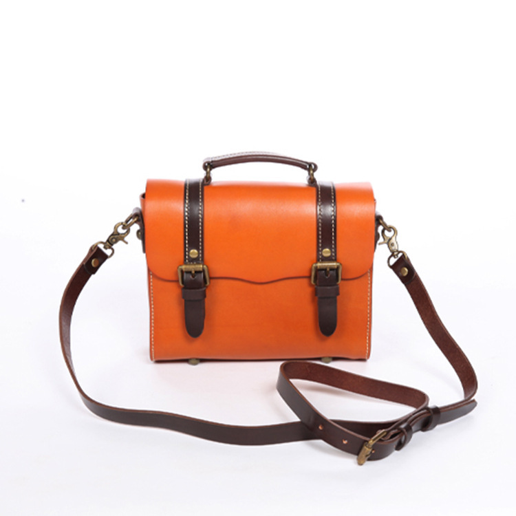 2024 Plant tanned leather Cambridge spring color contrasting top layer cowhide handbag, crossbody bag, summer