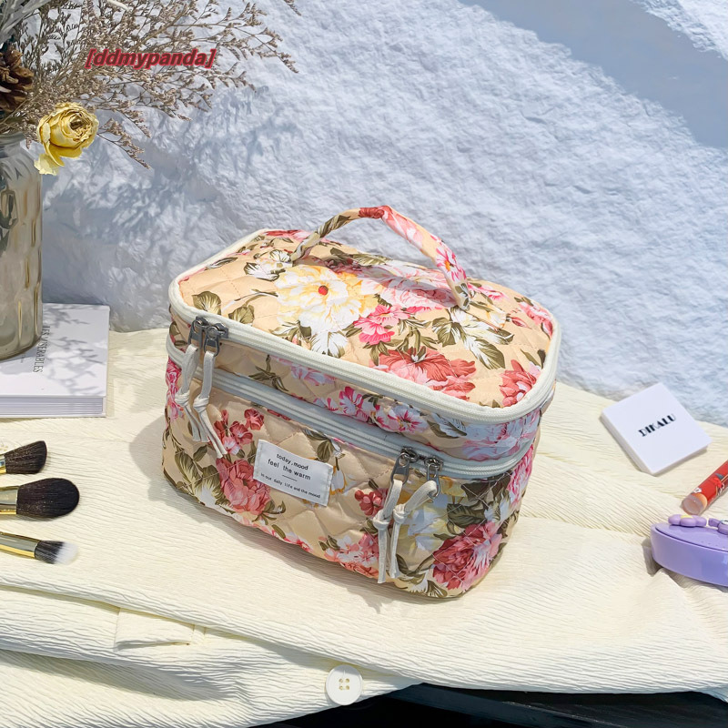 New floral makeup with large capacity and high-end cosmetics storage portable travel toiletry bag, hand-held bag #15 ddmypanda