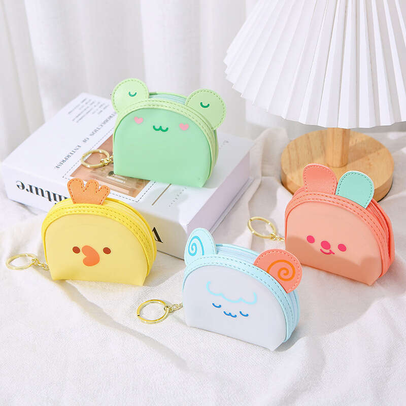 AMZZ Cartoon Jelly Color Cute Animal Zero Gift Couple Zipper Small Wallet Frog Rabbit Coin Bag Df