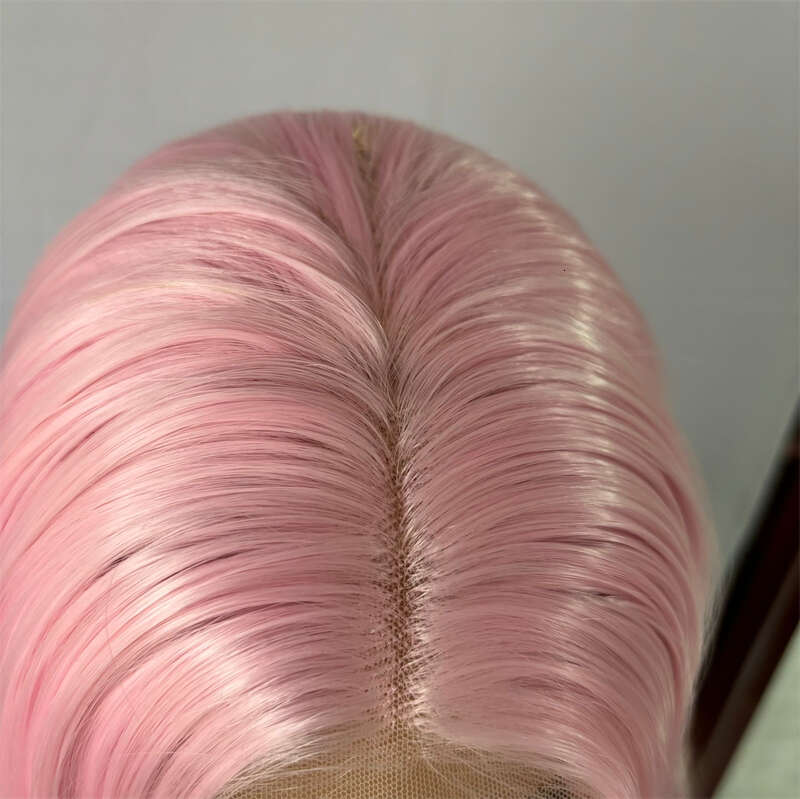 Synthetic 30 Inch Super Long Straight Hair HD Transparent Lace Wig Pink Blonde Cospaly Wigs For Woman