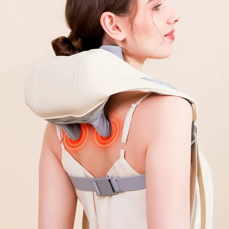 Neck and Shoulder Massager Wireless Electric Compression Kneading Multi functional Back Massager Shoulder Massage 240914