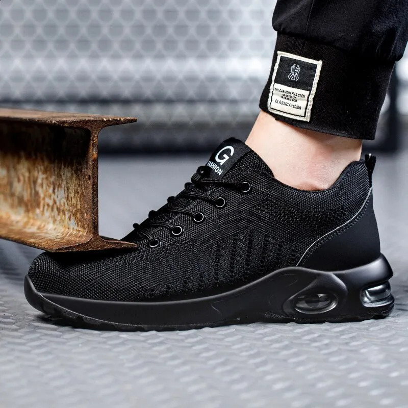 2025 new Summer Air Cushion For Men Women Breathable Work Sneakers Steel Toe Shoes Anti-puncture Safety Protective Shoe 240904