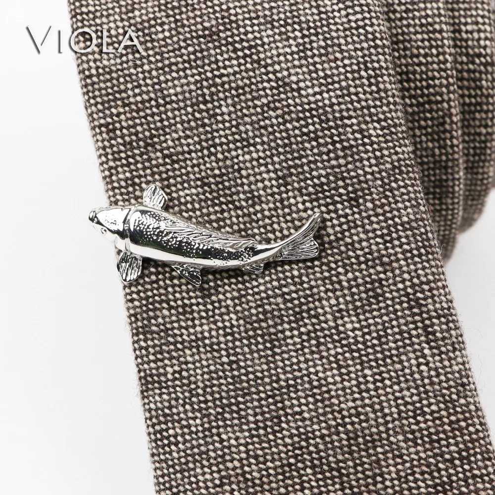 Fashionable luxury copper stainless steel clip whale shark beard tie rod mens small tool cool metal tie holder mens accessories buckle gift W240914