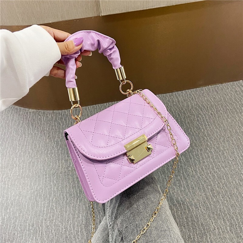Women's 2020 Korean PU One Shoulder Crossbody Bag Fashion Chain Handbag