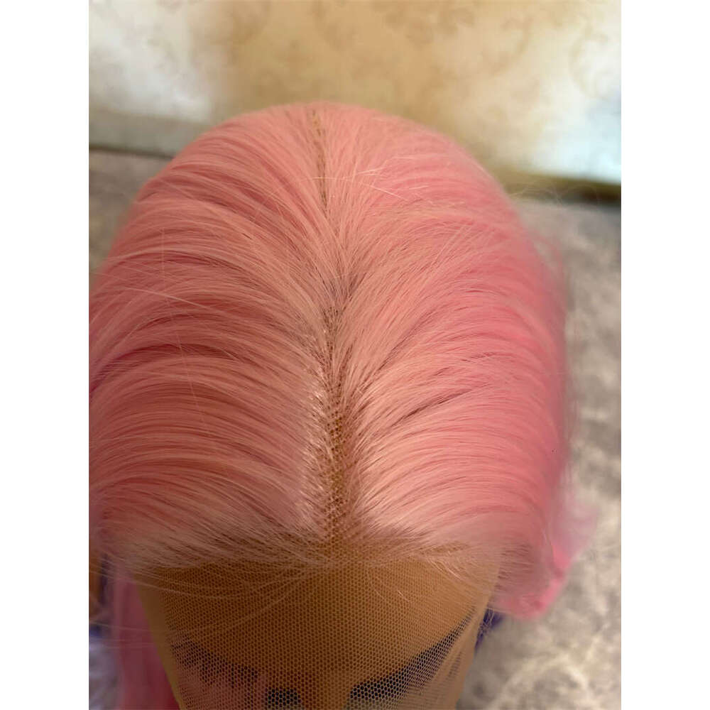 Pastel Pink HD Lace Front Wig Long Straight Synthetic Frontal Wigs For Women Natural Haire Hair Replacement Daily Cosplay