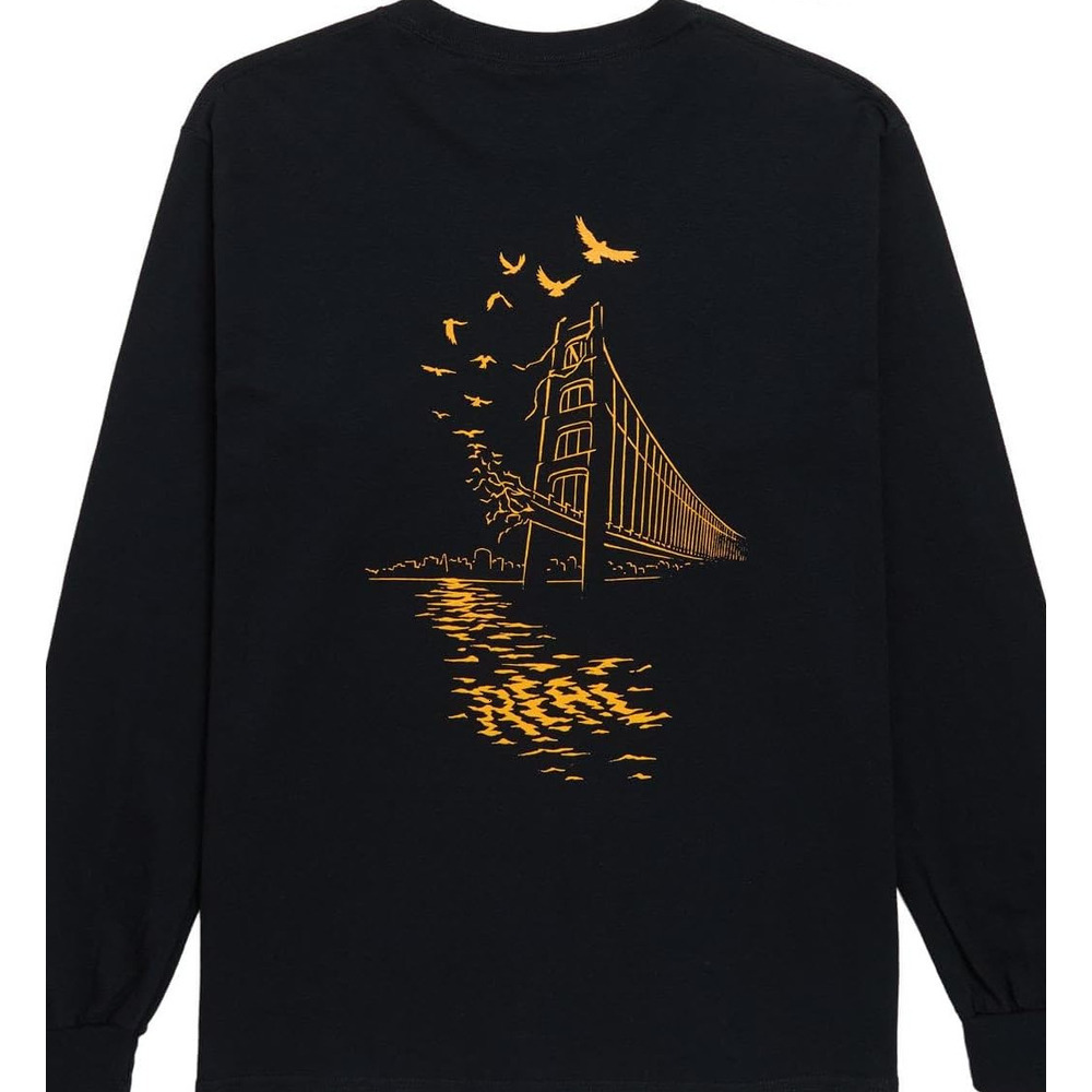 Long Sleeve Shirts for Men sweatshirt Real Commute Long Sleeve T-Shirt - Black Tee Streetwear Casual tops clothes