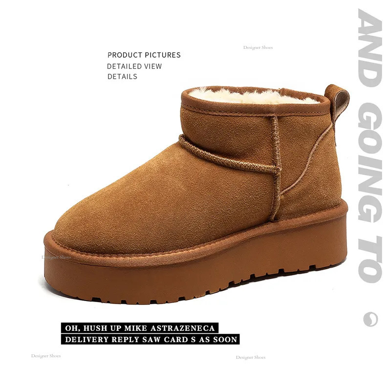 Winter 2024 New Thick Soled Snow Boots For Women With Short Legs And Thick Fleece Anti Slip Wear-Resistant And Warm