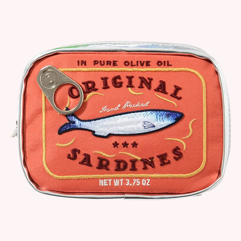 Canned Sardines Style Cosmetic Bag Cute Toiletry Bag Creative Portable Fashion Zipper Multi-function Soft for Weekend Vacation 240913