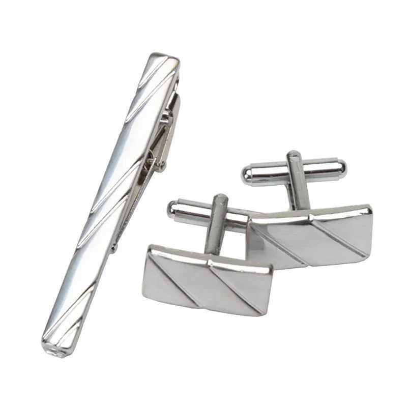 Mens Classic Tie Clip Cufflink Set Luxury Tie Pin Accessories Shirt Tie Clip Fashion Tie Clip Mens Gift Jewelry W240914