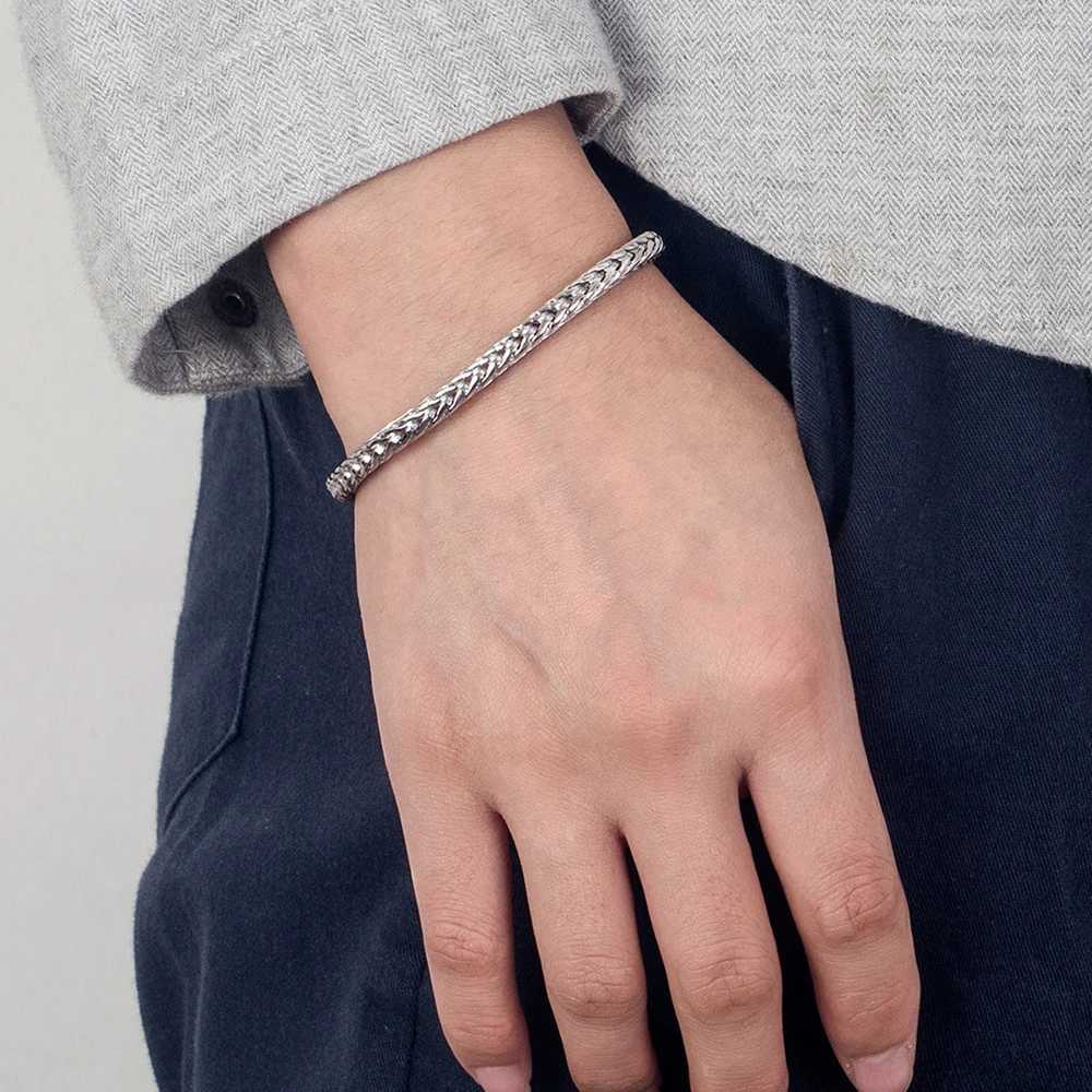 925 sterling silver bracelet Chopin chain 7-9 inch curly chain bracelet mens chain wristband classic mens jewelry W240914