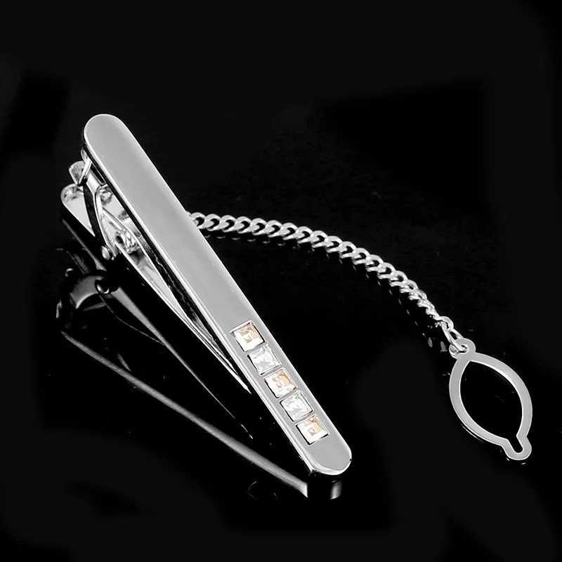 High end fashion trend crystal lamp luxury mens tie clip W240914