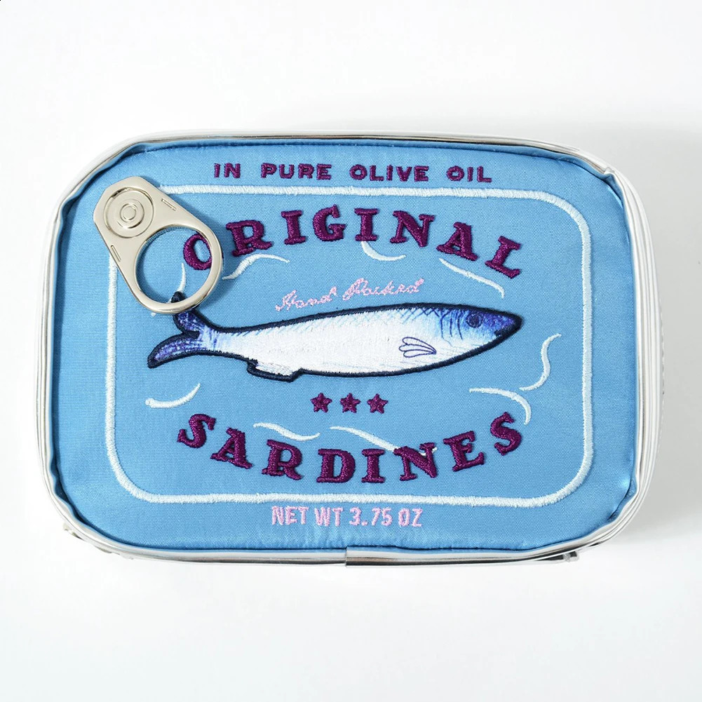 Canned Sardines Style Cosmetic Bag Cute Toiletry Bag Creative Portable Fashion Zipper Multi-function Soft for Weekend Vacation 240913