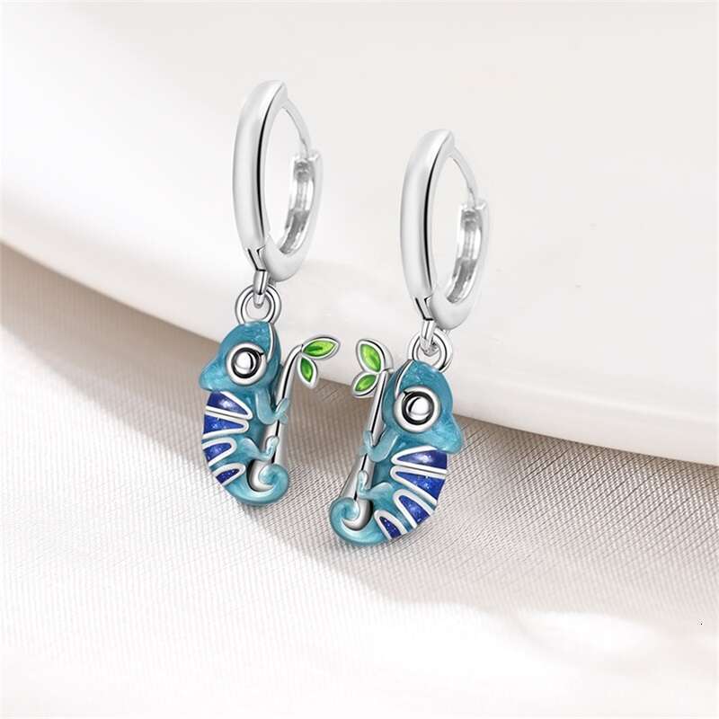 New Summer 925 Sterling Silver Luminous Firefly Ladybird Butterfly Double Hoop Earrings For Women Party Jewelry