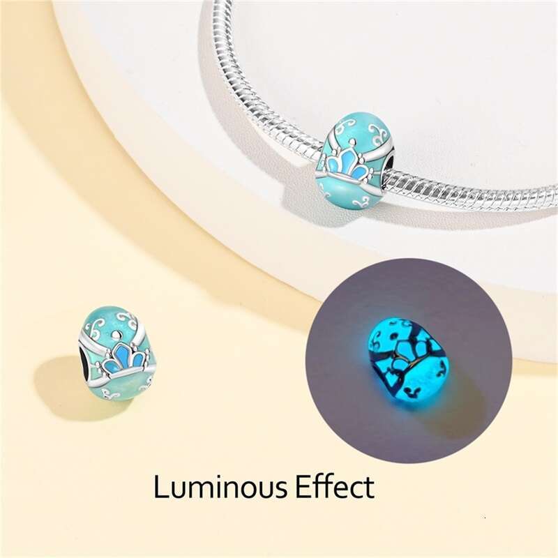 New 925 Sterling Silver Perfume Luminous Eggshell Charms Beads Fit Original Bracelet DIY Fine Birthday Jewelry Gifts