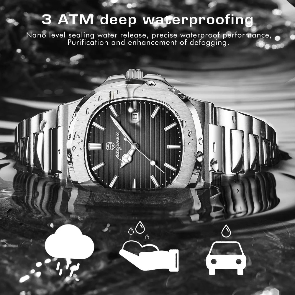 ZOMU Man Wristwatch Waterproof Luminous Chronograph Watch for Men Stainless Steel Mens Quartz Watches reloj hombre 240906