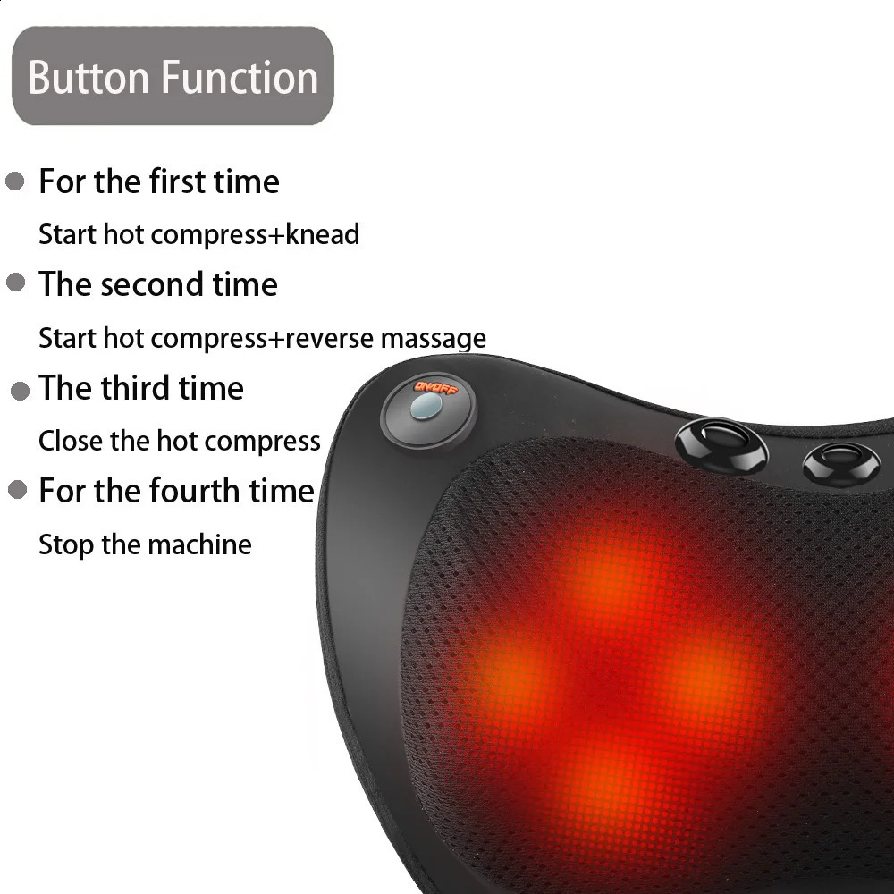 8-head electric back massager with deep tissue neck massager used for shoulder and foot body massage 240919