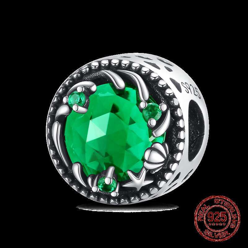 925 Sterling Silver Green Series Four Leaf Clover Lucky Butterfly Pendant Fit Original Bracelet Charm Beads DIY Jewelry