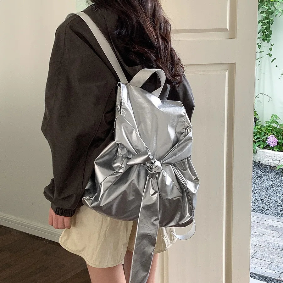 Preppy Style Bowknit Womens Backpack Korean Niche Travel Womens Backpack 240912
