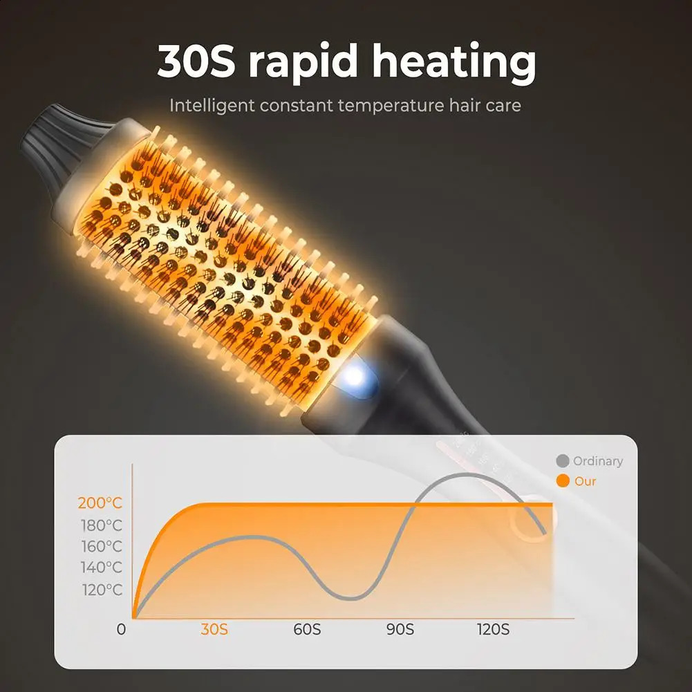 Round Curling Iron Easy To Comb Used For Both Curly And Straight Hair Intelligent Temperature Control System Not Damage Hair 240905