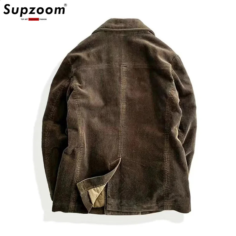 Supzoom Fashion Arrival Casual Thick Corduroy Coat Double Breasted Turndown Collar Autumn And Winter Trend Loose Jacket 240912