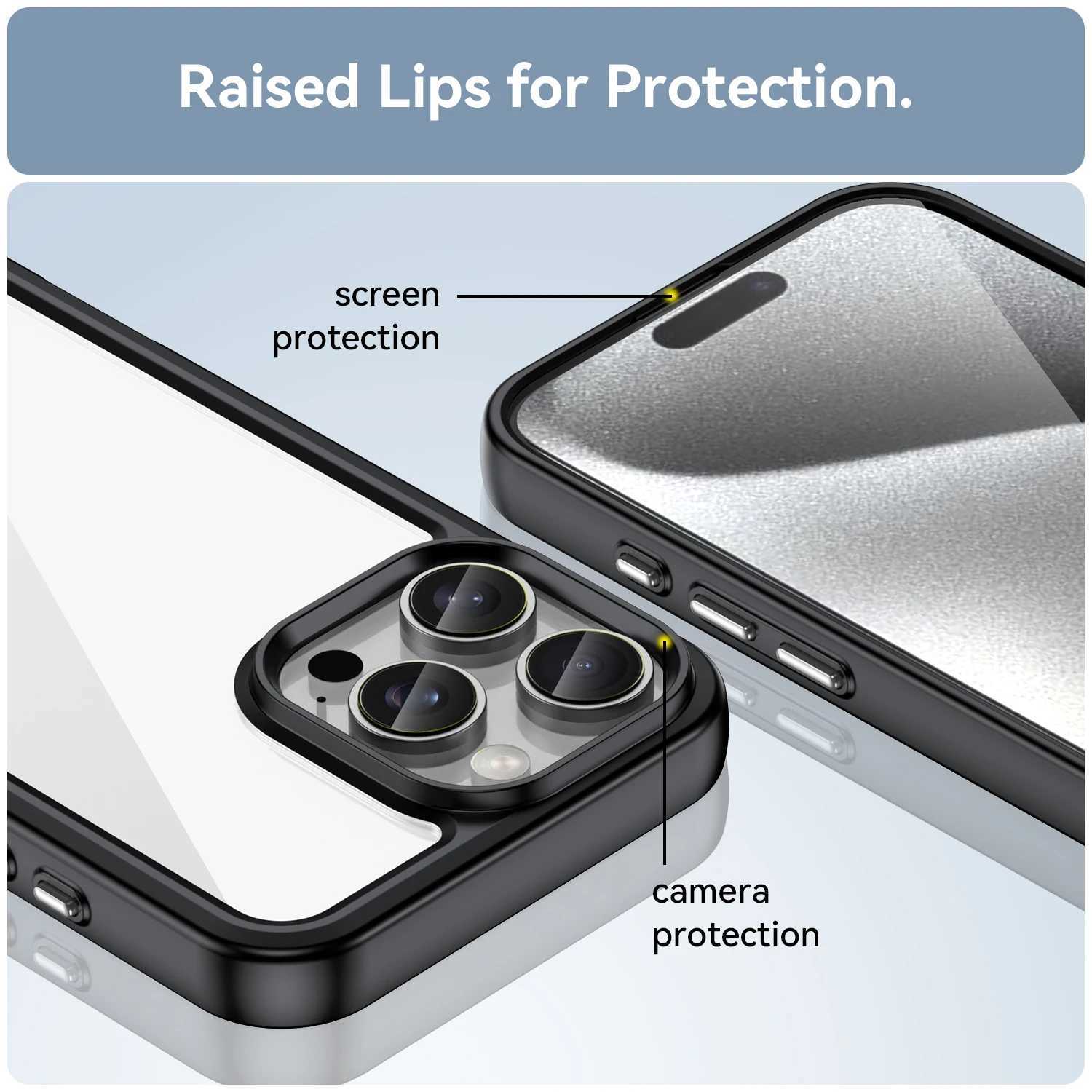 Clear PC Hard Phone Case for iphone 16 15 14 13 12 11 Pro Max SE4 SE3 8 7 Plus Back Cover Mobile Slim Protective Case M240914